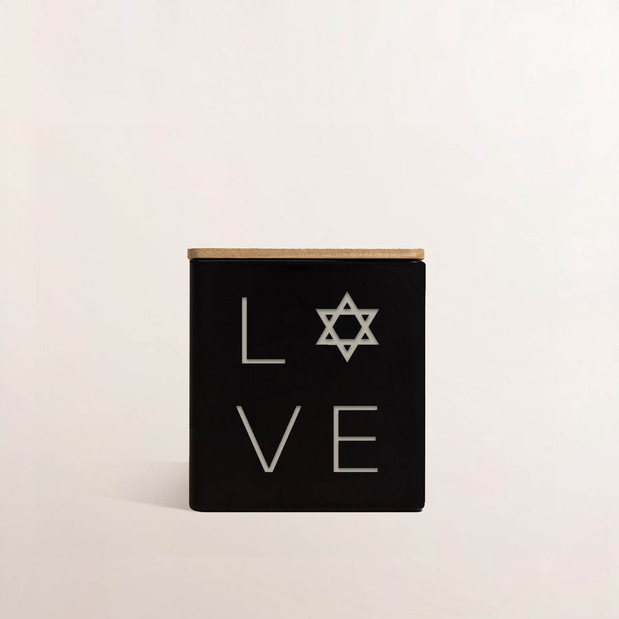 Love + Star of David Candle
