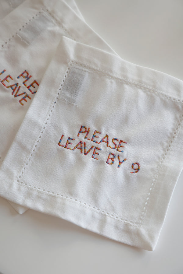 PLEASE LEAVE BY 9 COCKTAIL SET