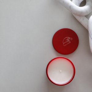 READY TO SHIP RED SANTA CANDLE