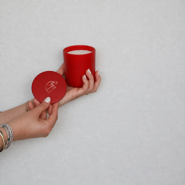 READY TO SHIP RED SANTA CANDLE