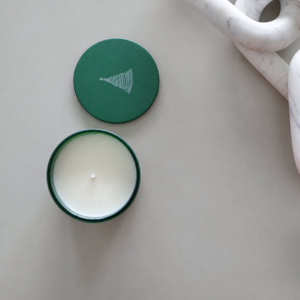 READY TO SHIP GREEN CHRISTMAS TREE CANDLE