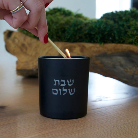 SHABBAT SHALOM HEBREW CANDLE (FACTORY SALE)