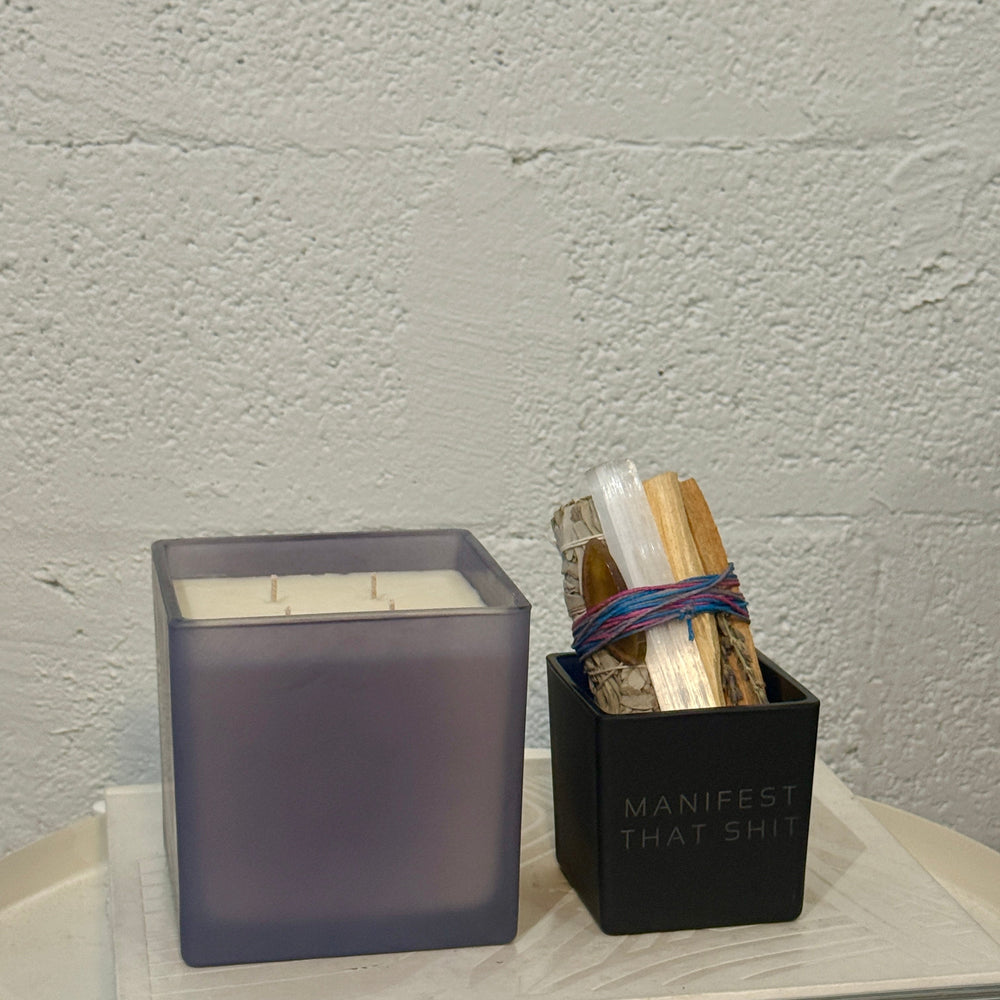 lavender haze candle, manifest smudge kit