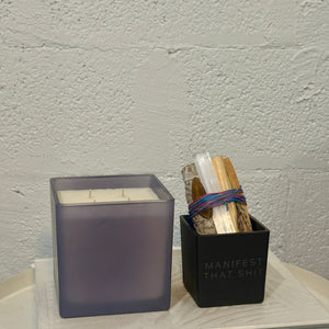 lavender haze candle, manifest smudge kit
