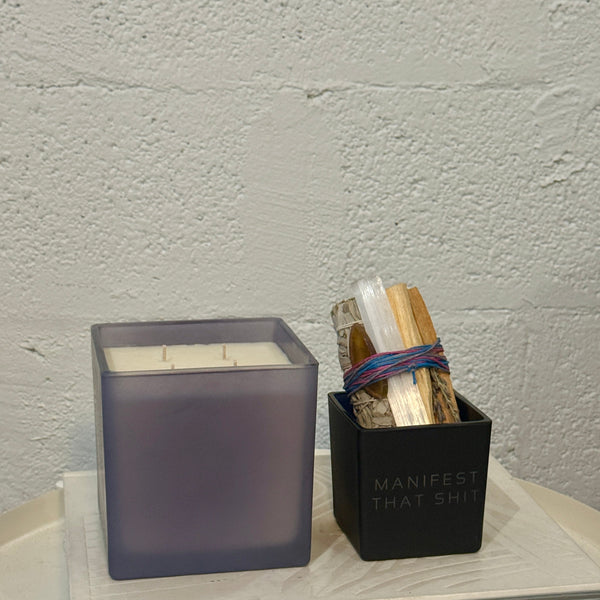 lavender haze candle, manifest smudge kit