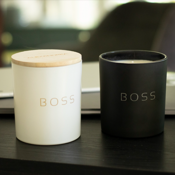 BOSS WHITE AND BLACK CANDLES