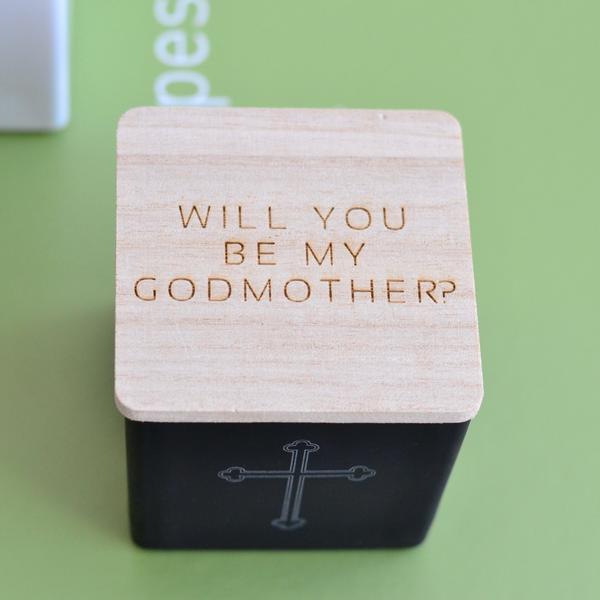 Godmother Proposal Candle