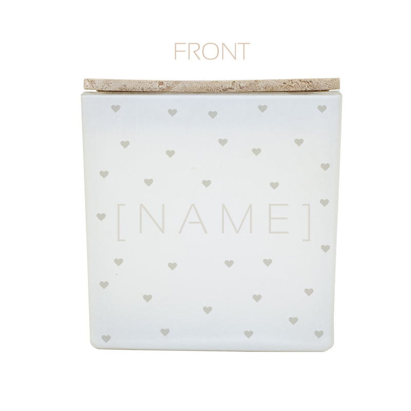 DAINTY HEARTS NAME CANDLE