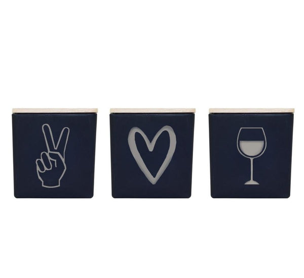 PEACE LOVE WINE CANDLE (GIFT SET)